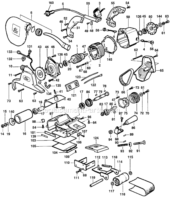 Page A Diagram and Parts List for 4029 Type 3 Black and Decker Belt or Drum Sander